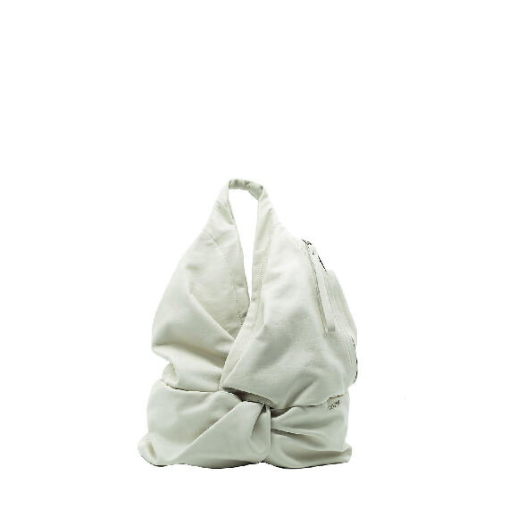 Elisa <br /> Cream Bucket Bag with Knot