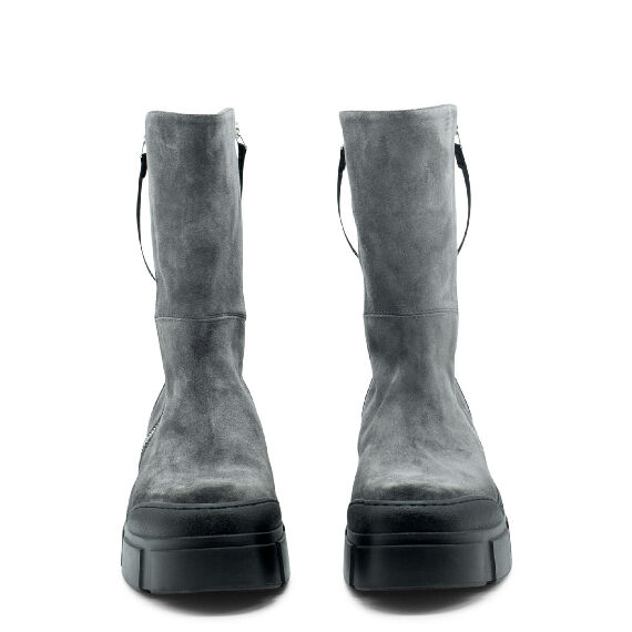 Roccia Dark Grey Split Calfskin Low Boots